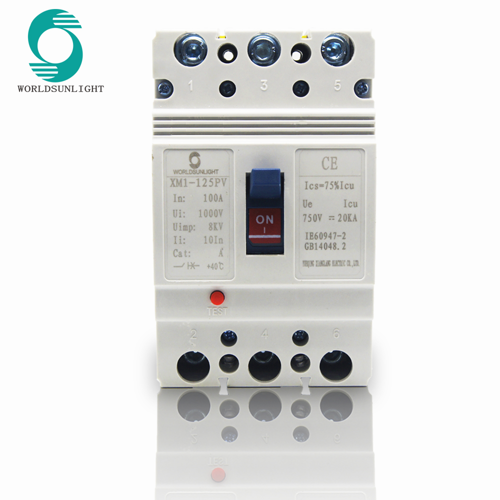 XM1-125PV 100A 3P DC 750V moulded case circuit breaker MCCB FOR SOLAR