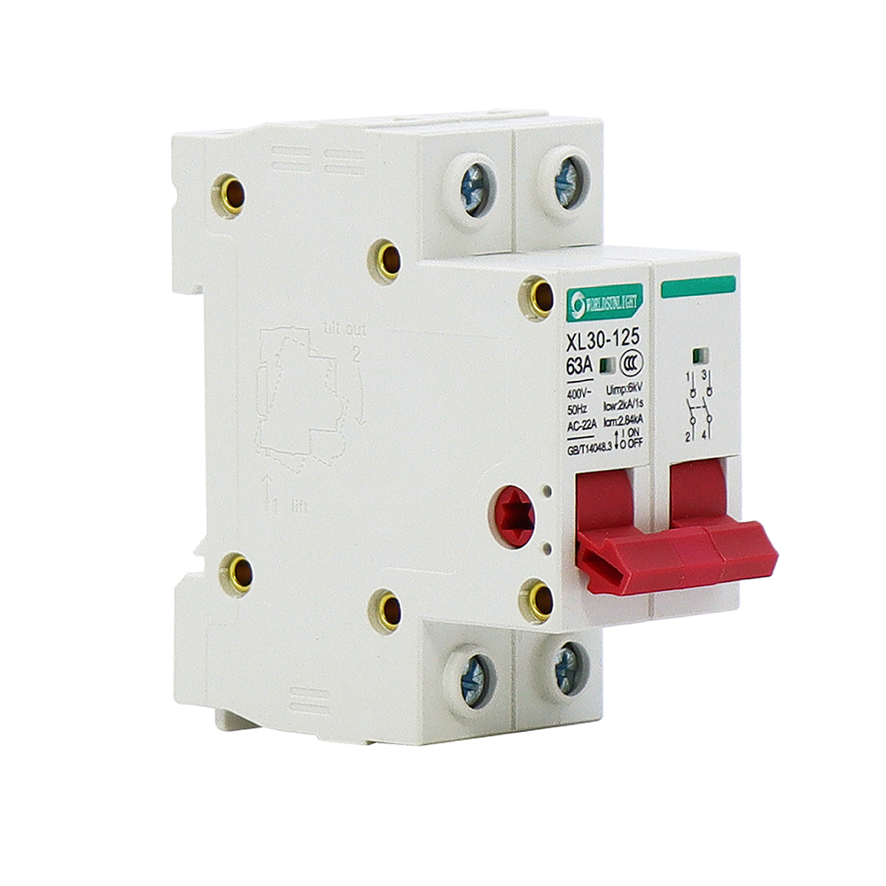 New Type XL30-125 2P 63A 400V Double Pole Isolation Switch Miniature Circuit Breaker mcb Isolator Isolating disconnector switch