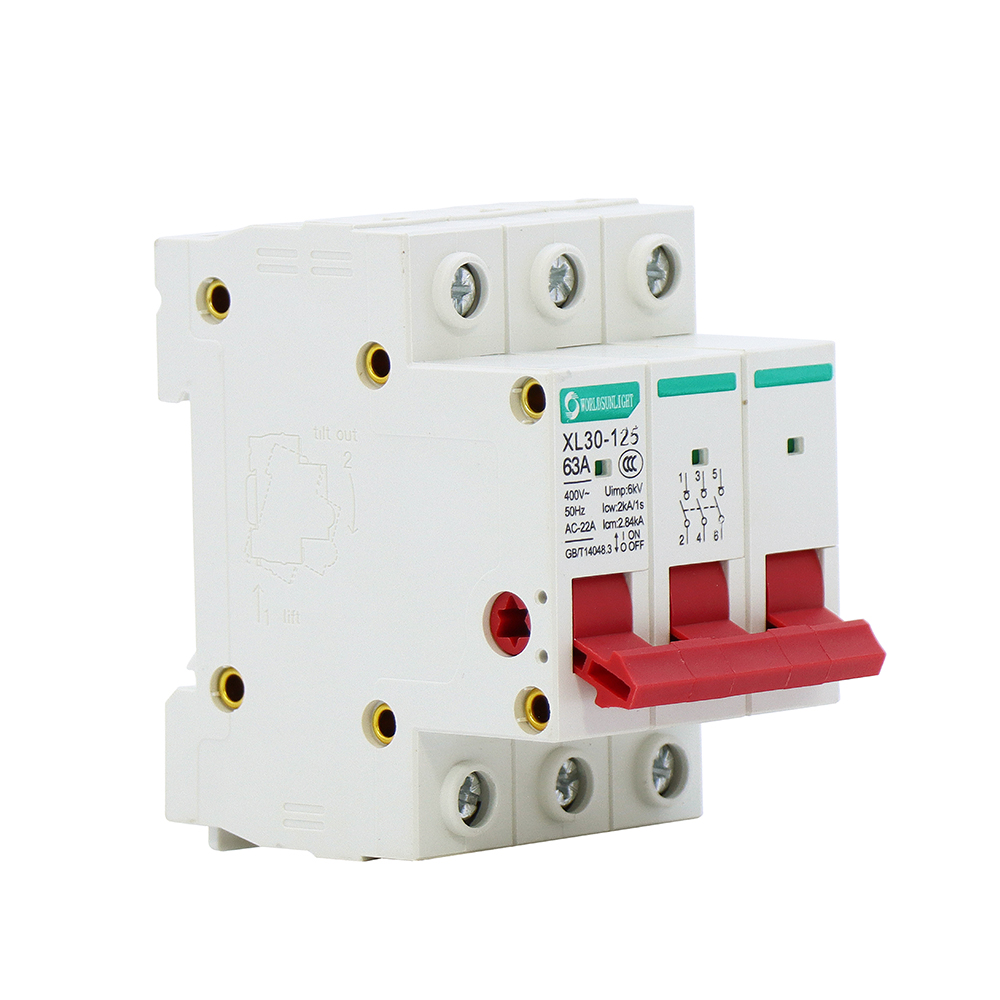 XL30-125 3P 63A 400V 3 Poles Isolation Switch Miniature Circuit Breaker mcb Isolator Isolating disconnector switch