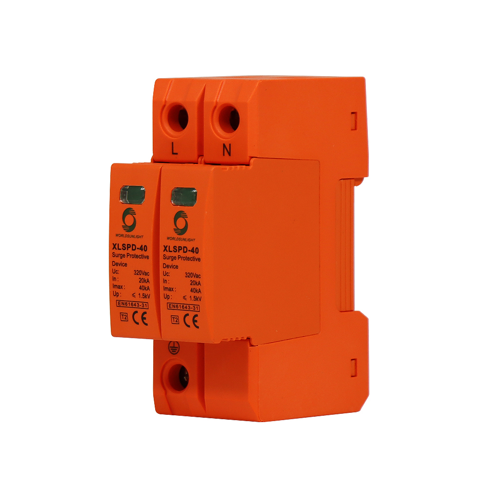 CE Worldsunlight XLSPD-40 20-40AK 320V 2Poles AC DPS orange single phase surge protective device surge protector SPD