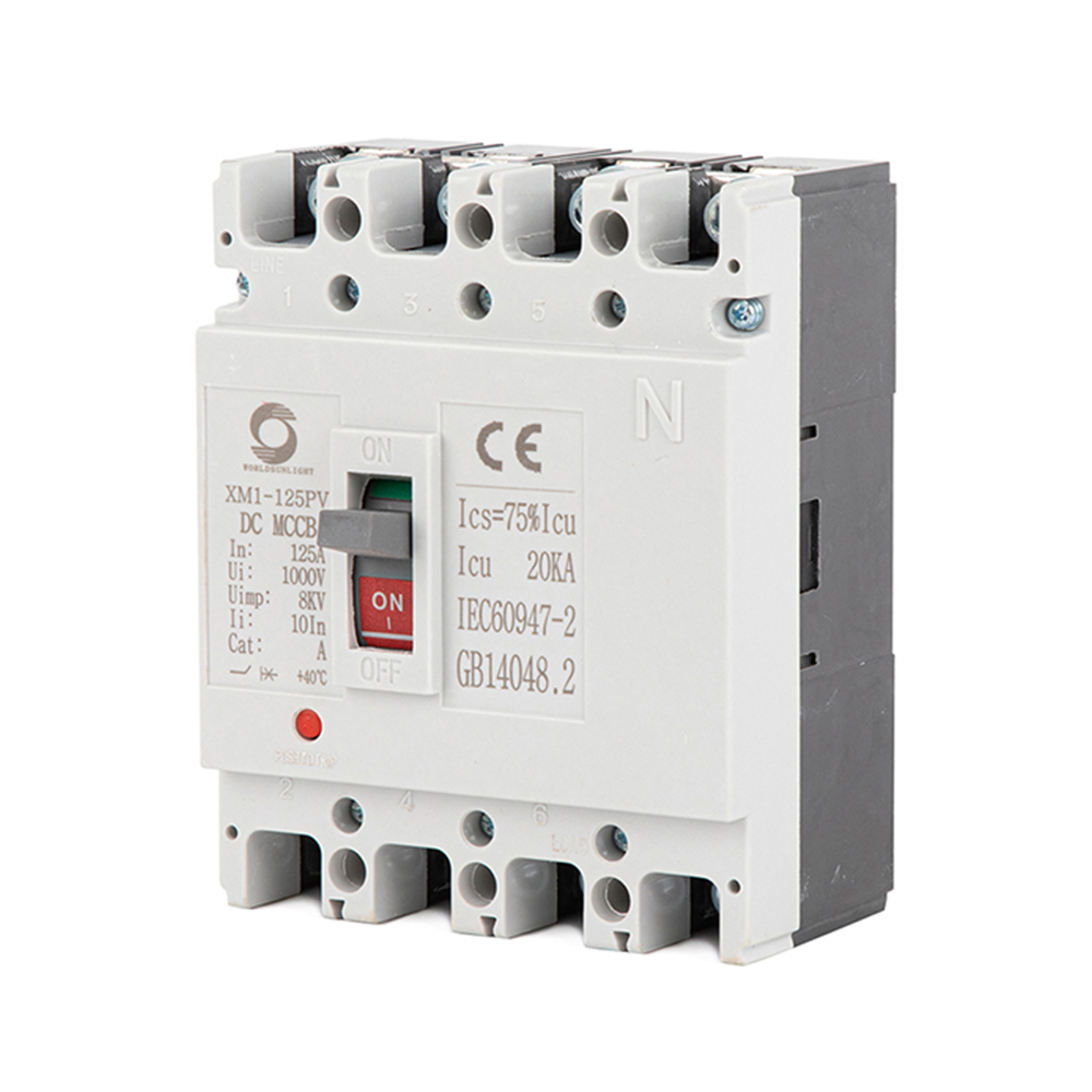 Worldsunlight CE XM1-125PV DC1000V 4P 125AMP Moulded case circuit breaker for Solar system