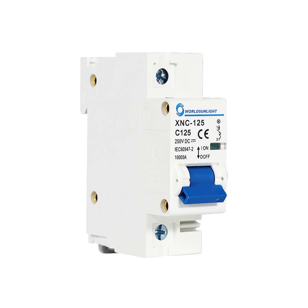 CE XNC-125C125 IEC60947 80 100 125 Amp 10kA 250VDC 1Poles Battery Miniature Circuit Breaker Overload Protector DC MCB