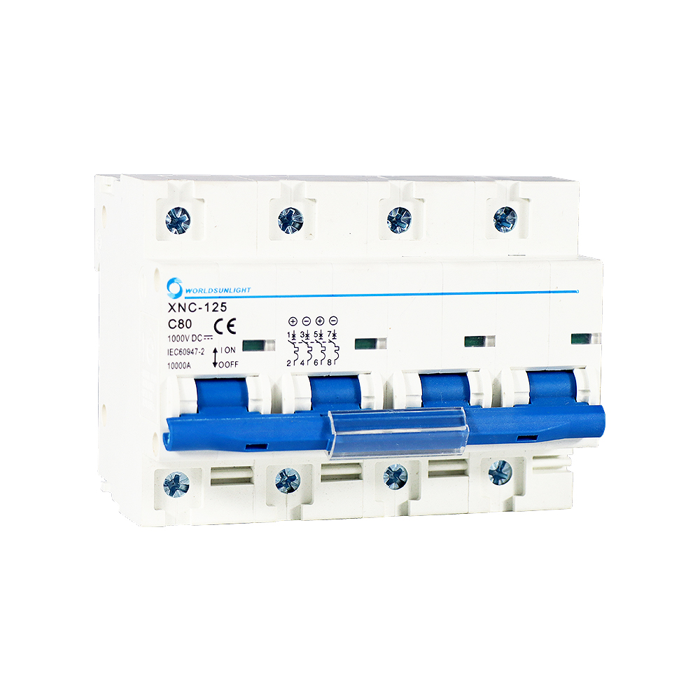 CE Pv system IEC 60947-2 XNC-125 63A 80A 100A 125A 250VDC 500VDC 750VDC 1000VDC 1 2 3 4 POLE battery inverter mcb mini dc circuit breaker