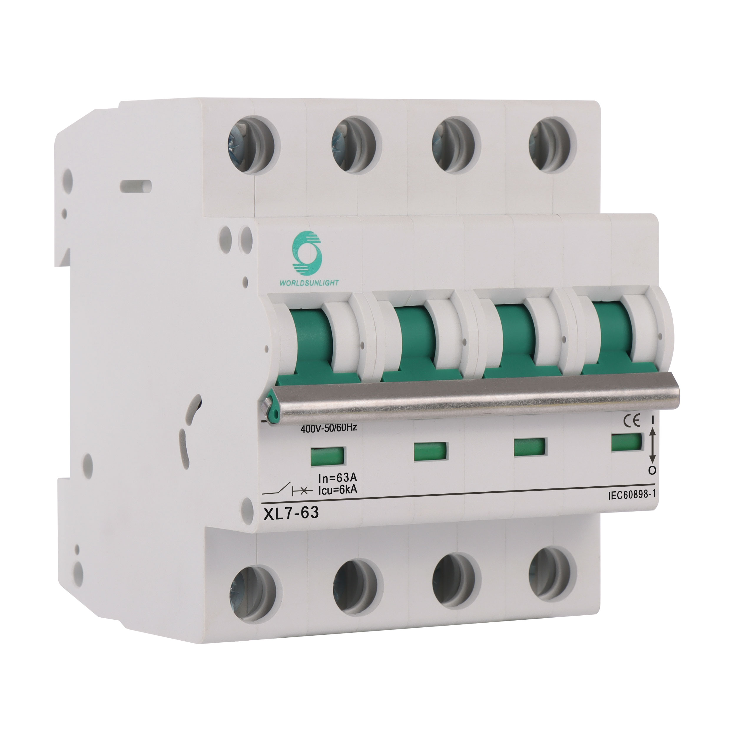 CE XL7-63 4P 400V AC 10A 16A 20A 25A 32A 40A 50A 63A 6KA mini circuit breaker MCB