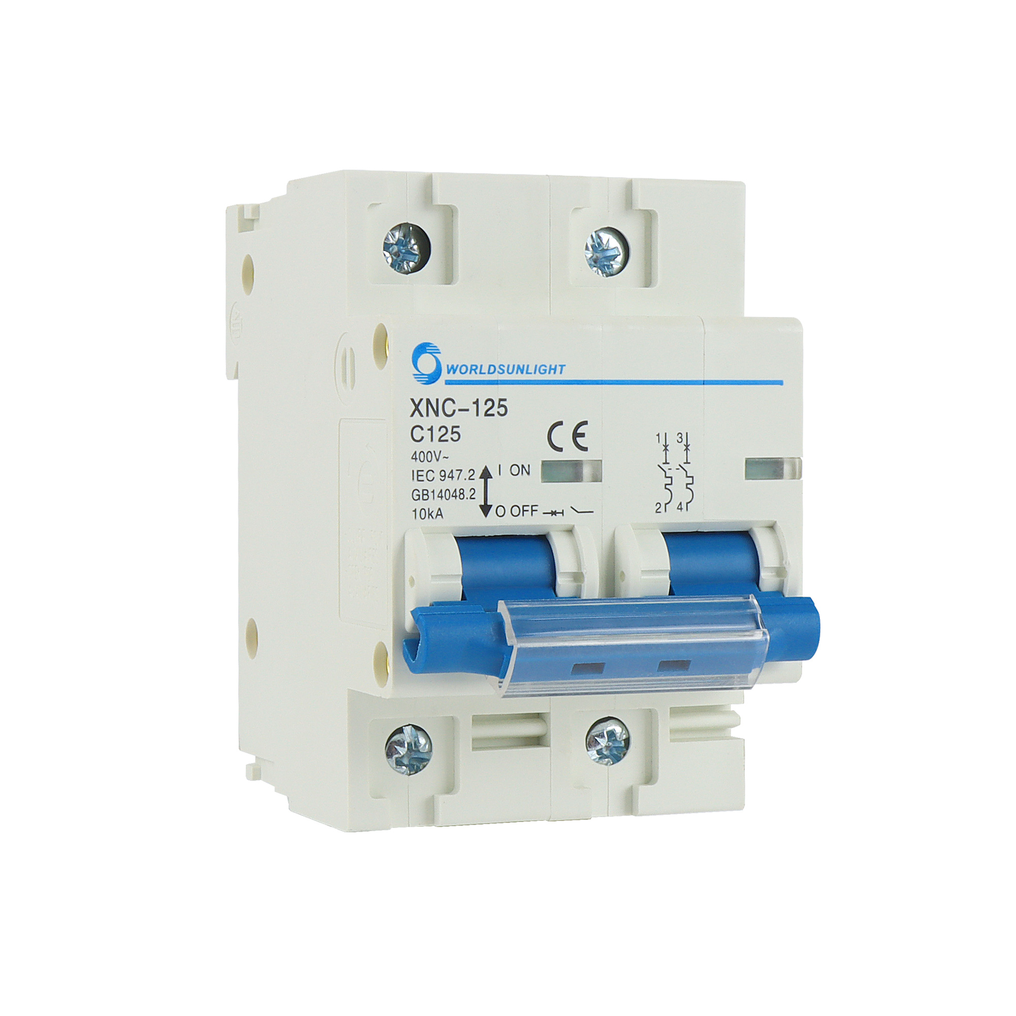 CE XNC-125 80A 100A 125A 2 pole 400v ON OFF DZ47-125 type 10ka AC circuit breaker mcb