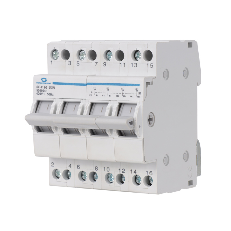 CE SF219G 63A 4P 400V Din Rail Mounted Dual Power Conversion Isolation Switch MTS Manual Transfer Switch Changeover Switch