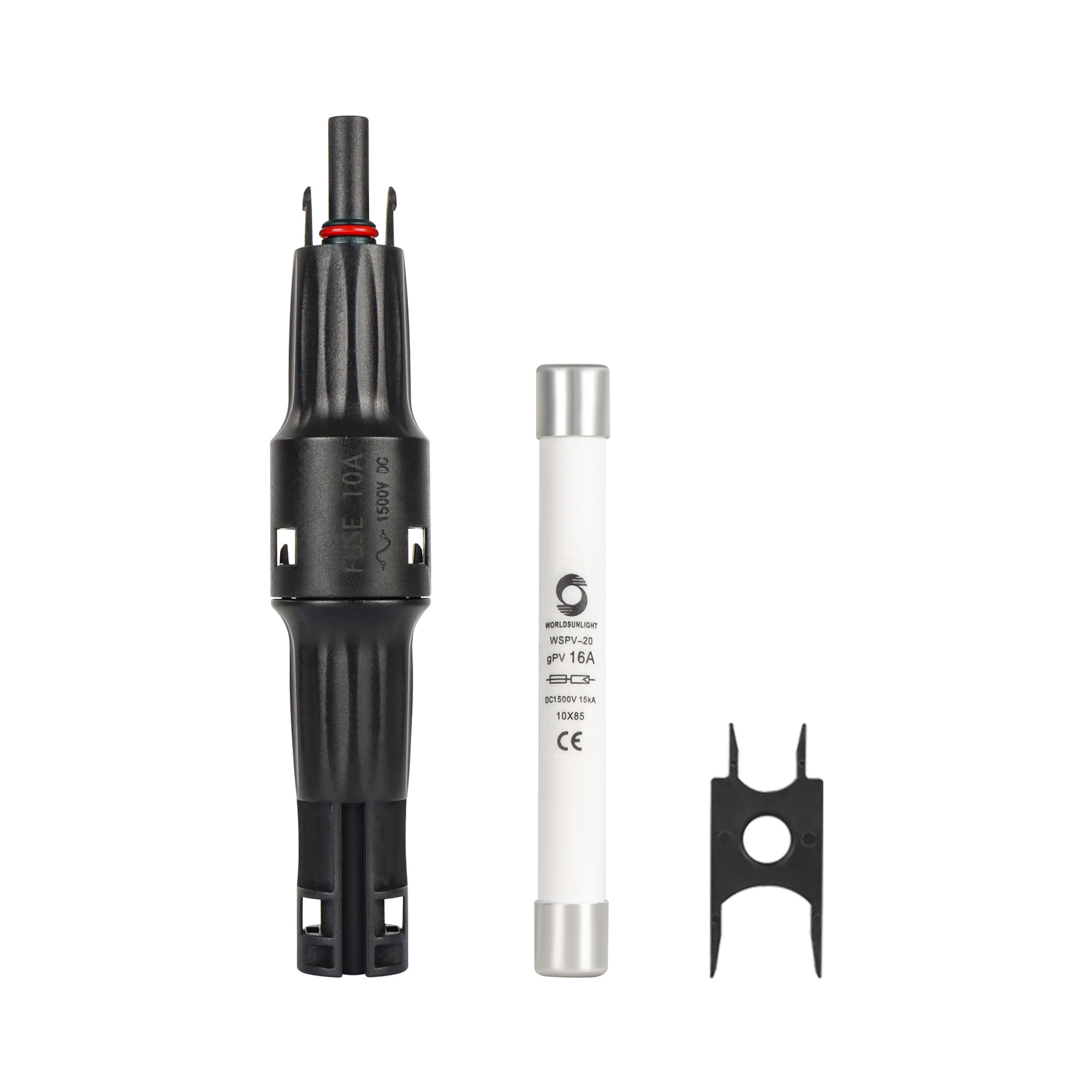 WSPVFC-1500V  with 10A 12A 15A 20A 25A 30A 32A inline fuse waterproof IP67 DC PV solar connector for solar PV system