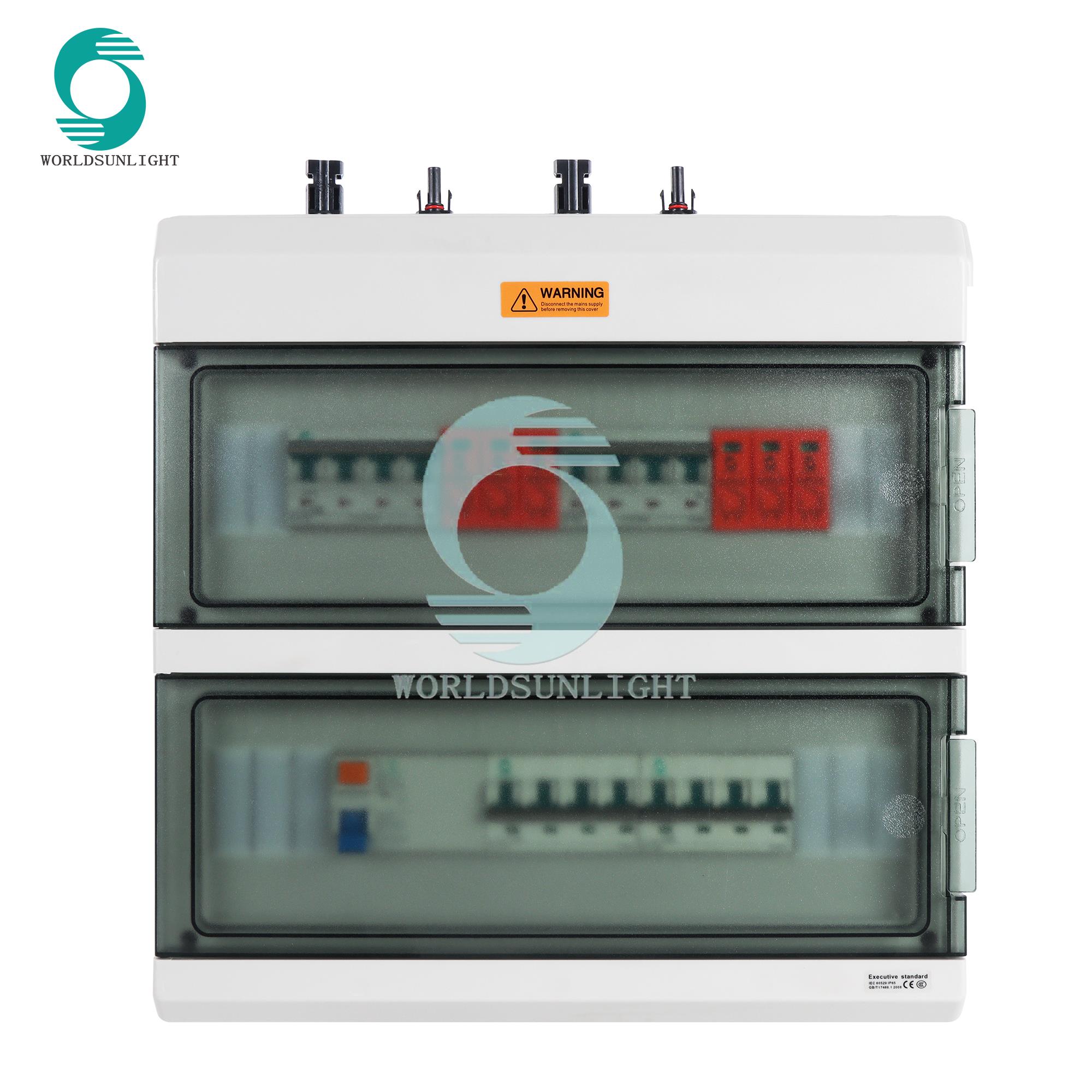 2 DC+ 1AC Solar Panel Distribution Junction Boxes PV Array String ac combiner box with rccb