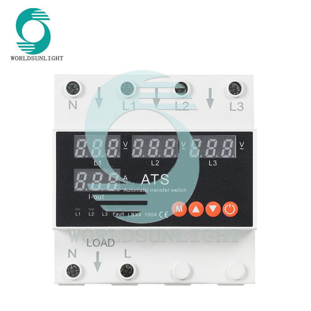CE 0vervoltage and undervoltage protection Automatic transfer switch 100A 3 phase selector