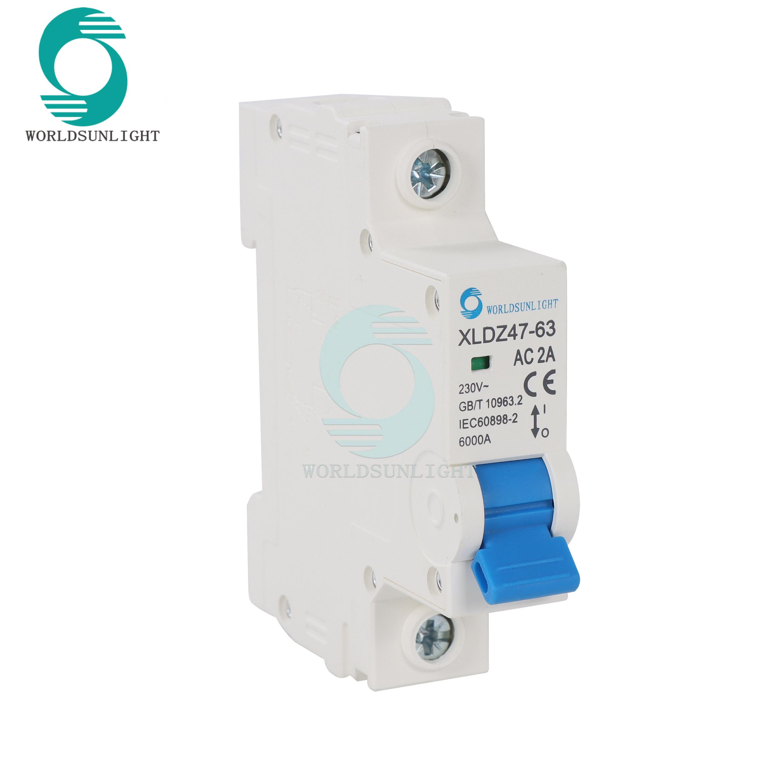 CE XLDZ47-63 AC 2A 230V 1P AC MCB mini circuit breaker