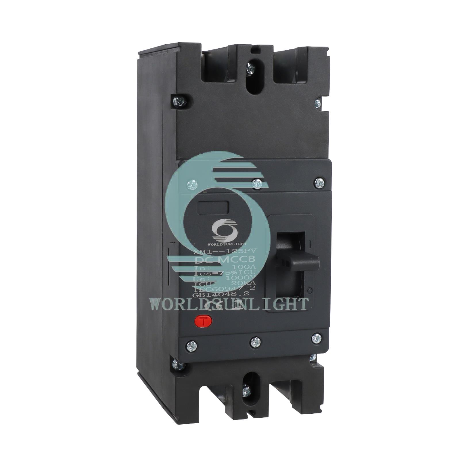 CE XM1-125PV 100A 2P 1000V moulded case circuit breaker DC 1000v MCCB