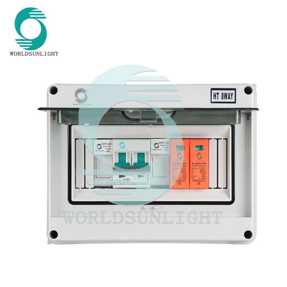 Worldsunlight CE WSDB-PV1/1 IP65 1 IN 1 OUT 1 Strings Array 16A 500V DC Solar PV Array Combiner Box string photovoltaic combiner protection box