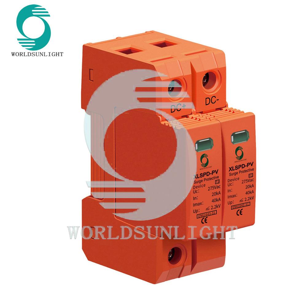 CE Worldsunlight XLSPD-40 20-40AK 275VAC 2Poles T2 AC DPS Orange single phase lightning surge protection surge protective device surge protector SPD