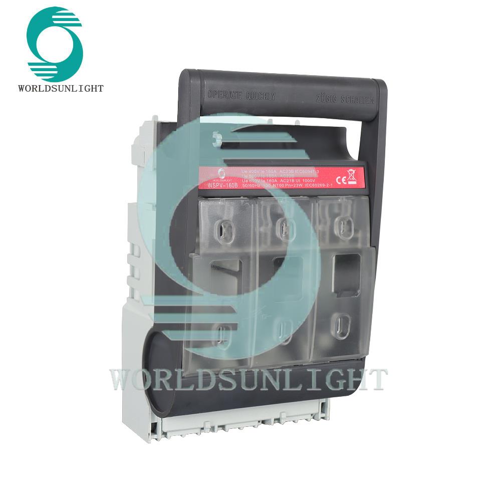 Worldsunlight WSPV-160B AC400V 160A NT00 fuse holder Battery Fuse Link Switch Disconnector