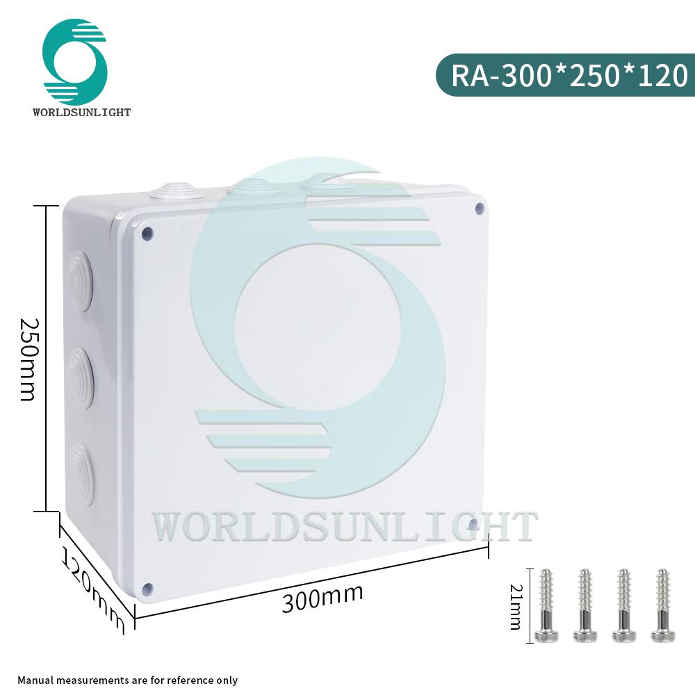 CE WSRA 300*250*120MM IP65 Oem Factory Custom ABS Outdoor Plastic Electronic Enclosure Waterproof Electrical Cable Junction Box Case