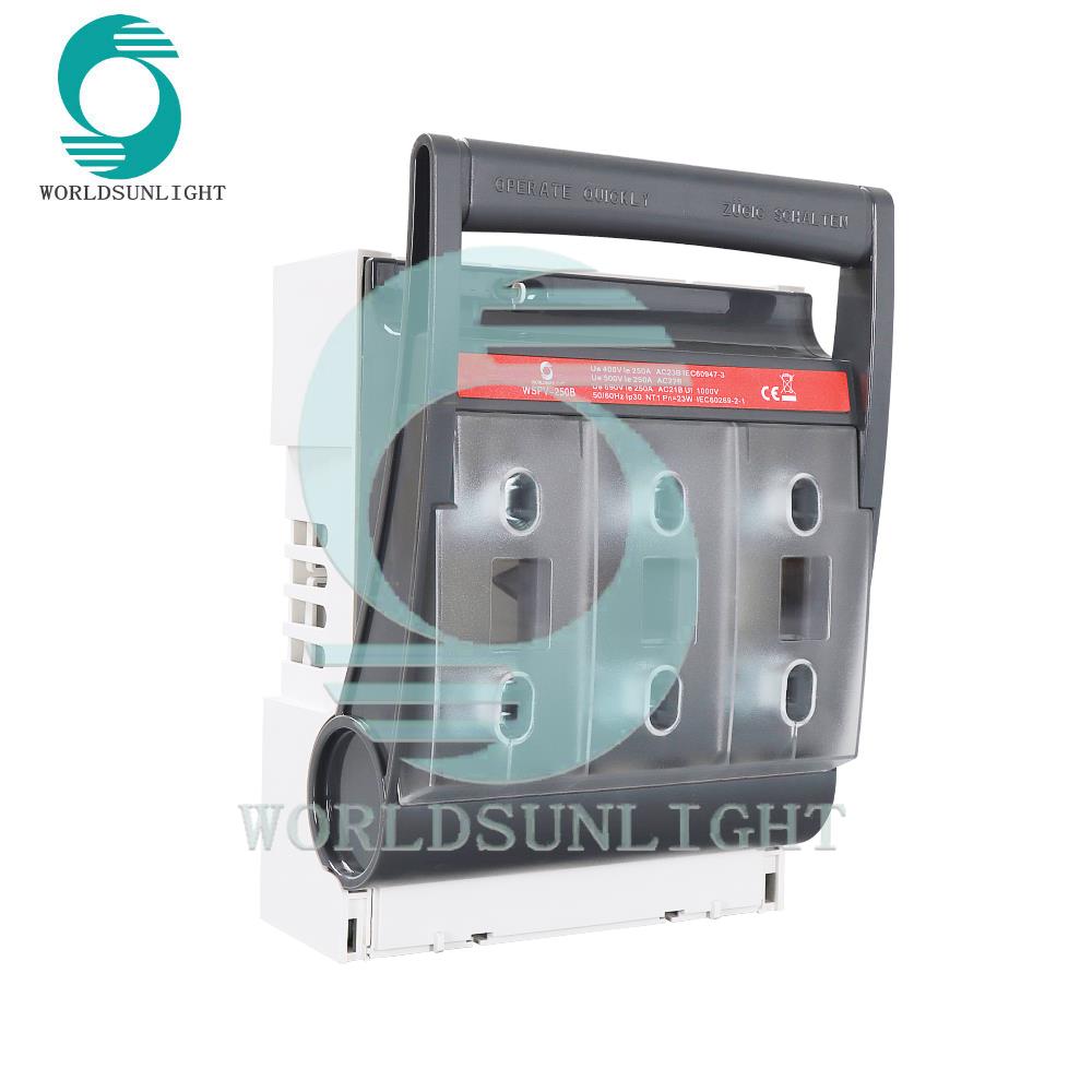 Worldsunlight CE WSPV-250B AC400V 250A NT1 fuse holder Battery Fuse Link Switch Disconnector