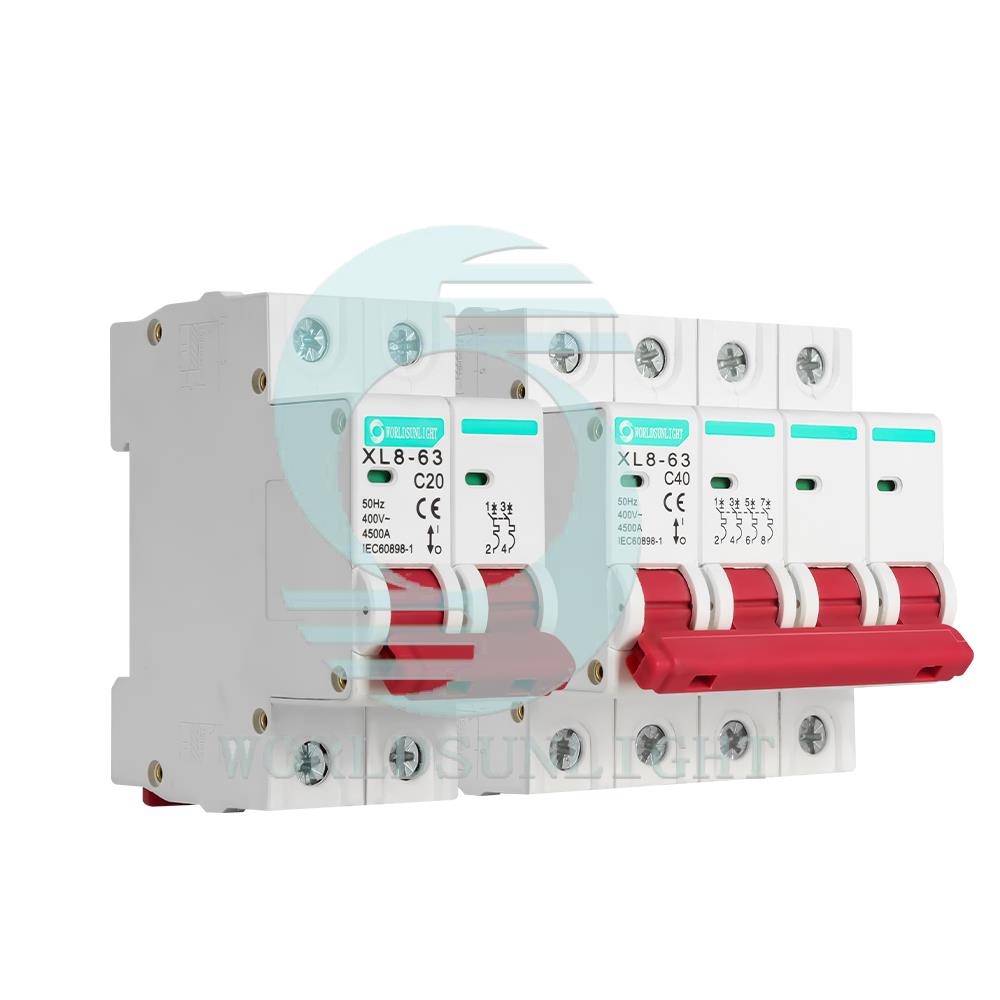 XL8-63 4.5ka CE Certified C Type 50/60Hz 230V 10A 16A 20A 25A 32A 40A 50A 63A AC DIN Rail Stalled Mini Miniature Circuit Breaker MCB